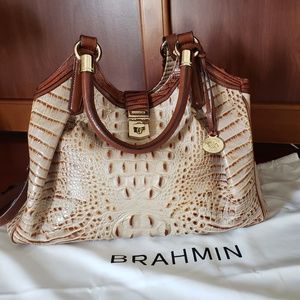 Brahmin Elisa Hobo Handbag in Winter White